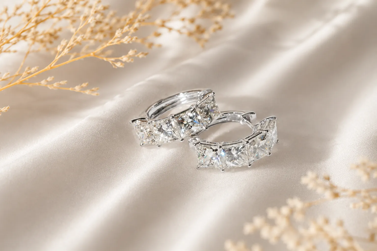 GIA Princess Hoop Earring