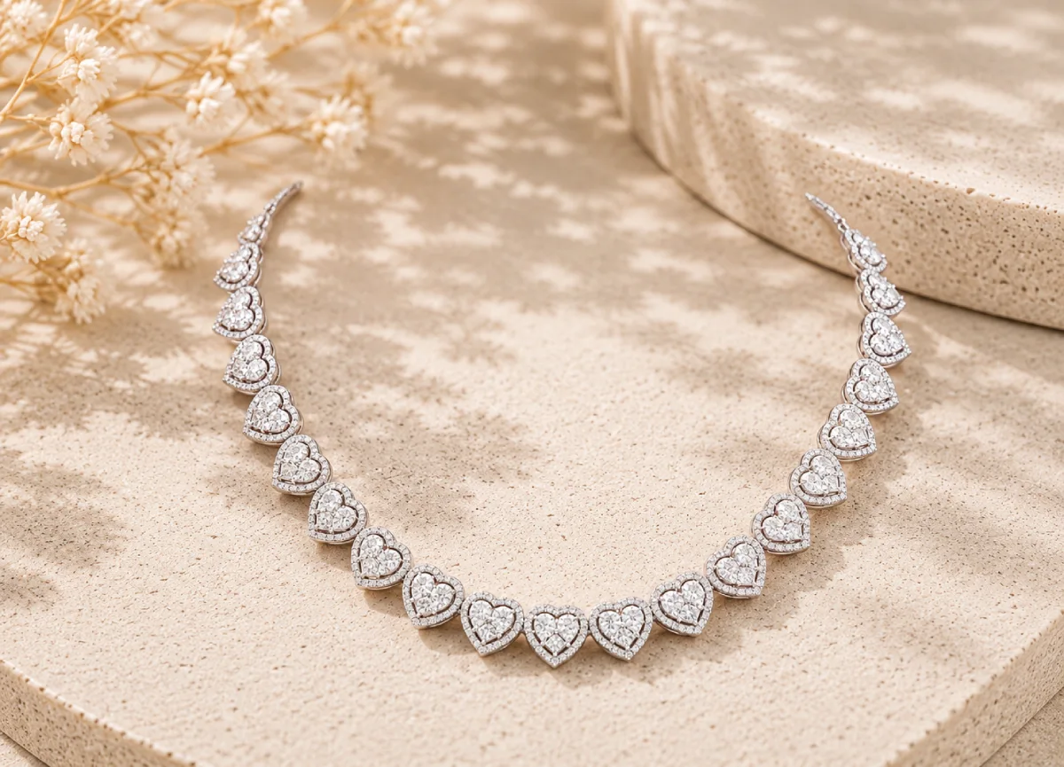 Heart shaped Diamond Necklace